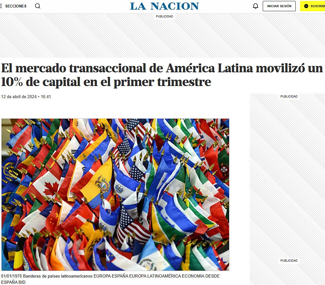 El mercado transaccional de Amrica Latina moviliz un 10% de capital en el primer trimestre